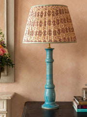 Blue candlestick ceramic lamp base