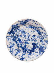 Blue speckled ceramic large plate