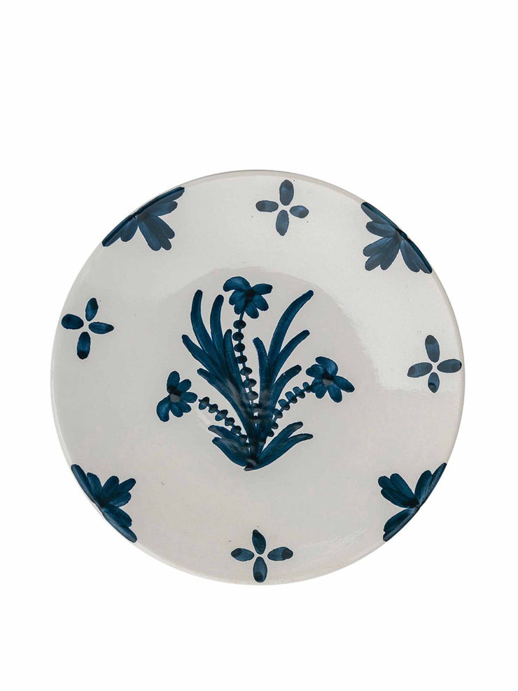 Blue summer flower ceramic small plate