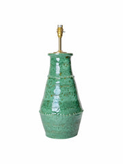 Aqua ribbed vase ceramic lamp base