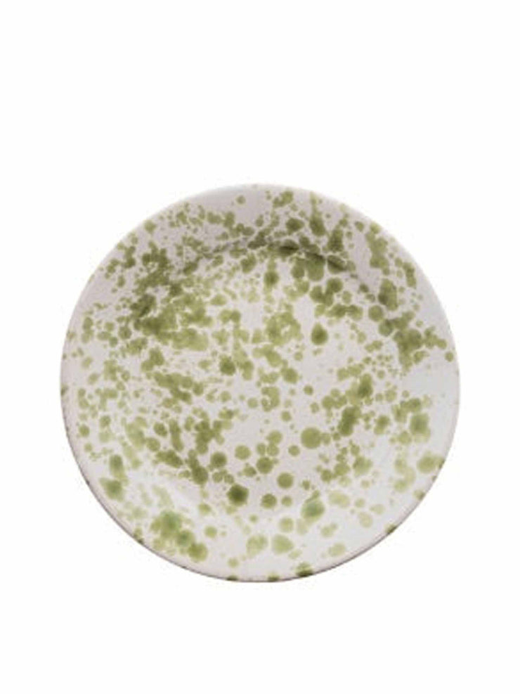 Green speckled ceramic small plate