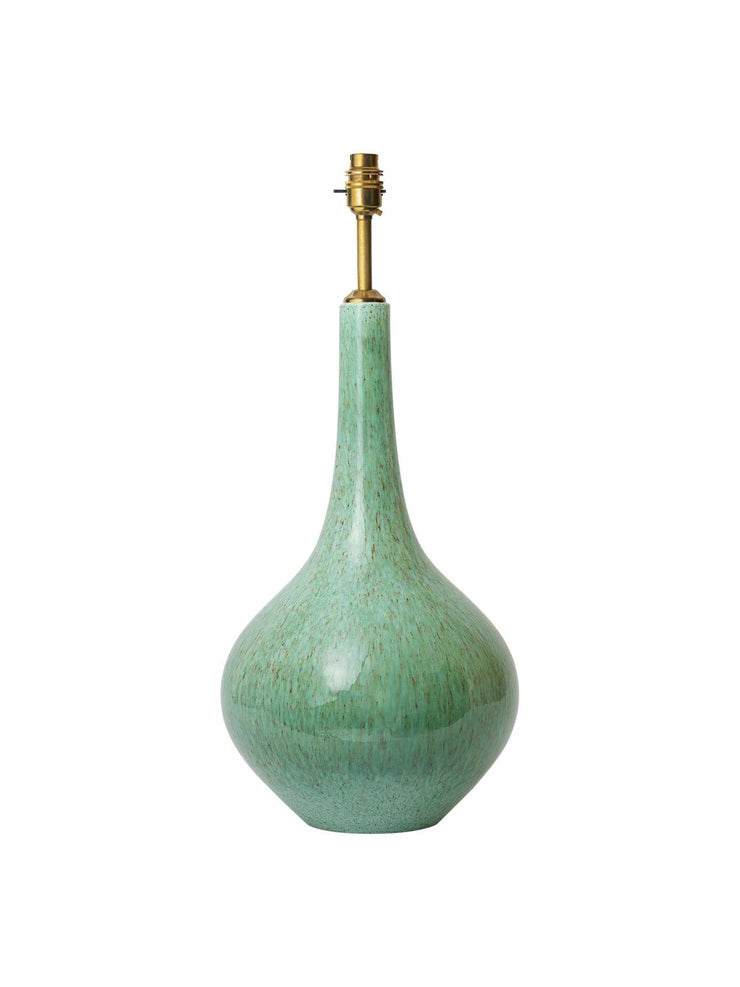 Aqua speckled teardrop ceramic lamp base