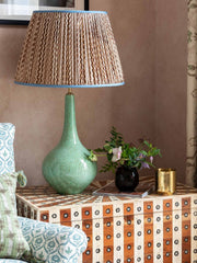 Aqua speckled teardrop ceramic lamp base