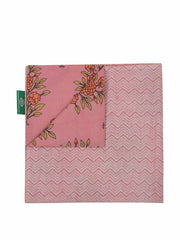 Pink large flower reversible napkin
