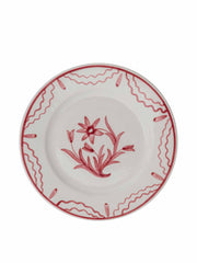 Pink summer flower ceramic medium plate