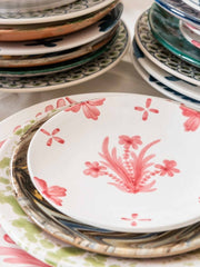 Pink summer flower ceramic small plate