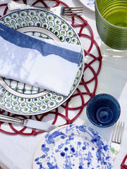 Red wicker table mat