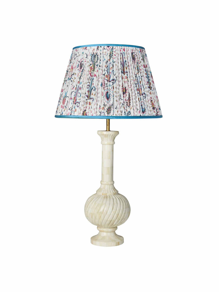 Mughal lampshade with light blue trim