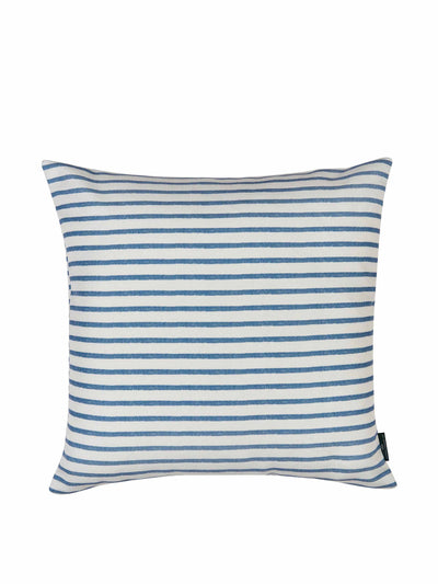 Penny Morrison Harriet stripe performance/outdoor blue square cushion at Collagerie