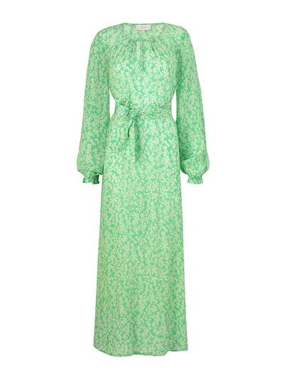 Yolke Green and white floral print paloma dress at Collagerie