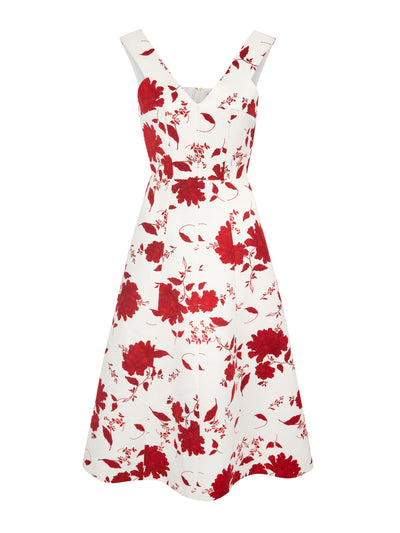 Emilia Wickstead Petrova red floral dress at Collagerie