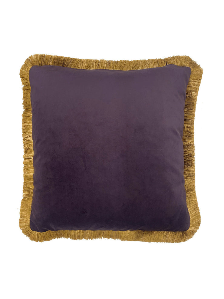The Pheasant Tree silk satin and velvet cushion