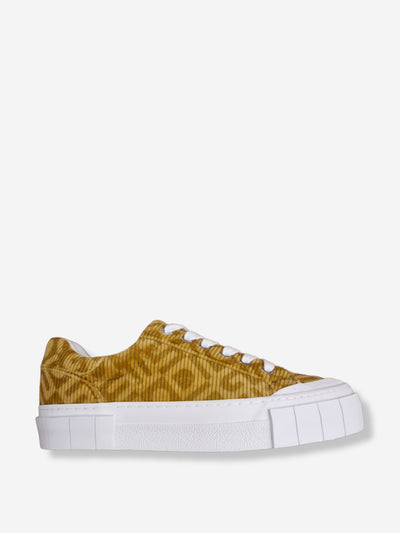 Good News London Mustard corduroy Opal trainers at Collagerie
