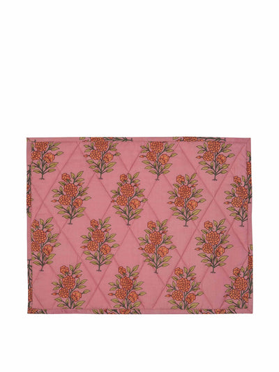 Penny Morrison Pink large flower reversible table mat at Collagerie