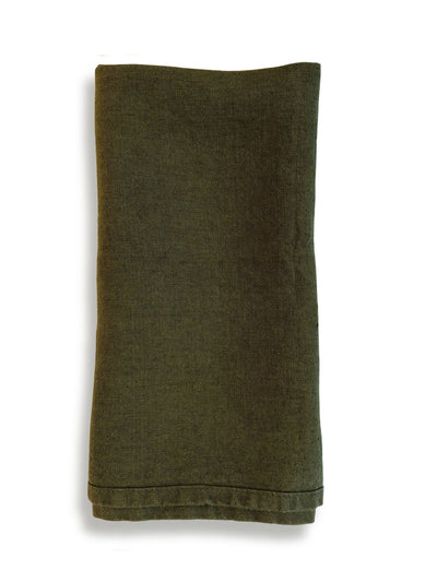 Bertioli by Thyme Dark Green Linen Napkin at Collagerie