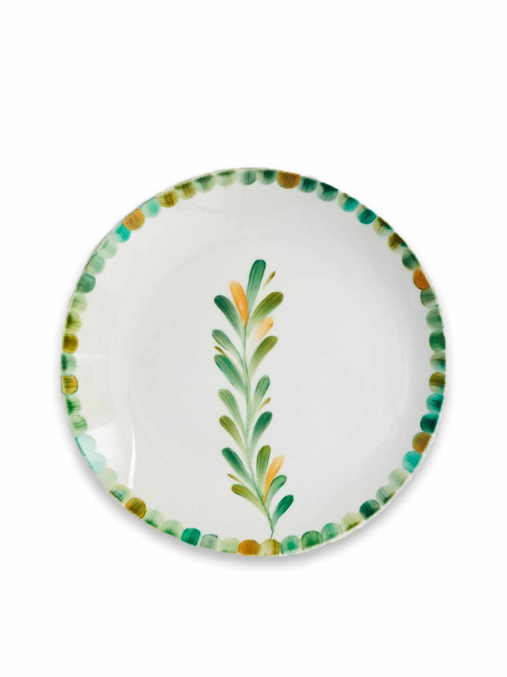Green toscana dessert plate