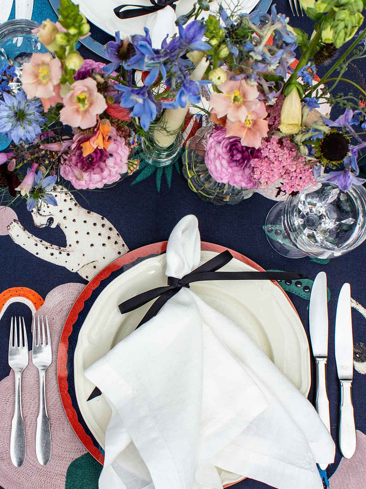 Polkra x Anna Glover mirabilia midnight tablecloth