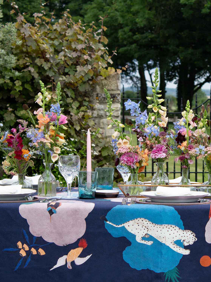 Polkra x Anna Glover mirabilia midnight tablecloth