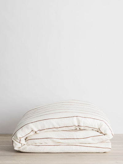 Cultiver Cedar stripe linen duvet cover at Collagerie