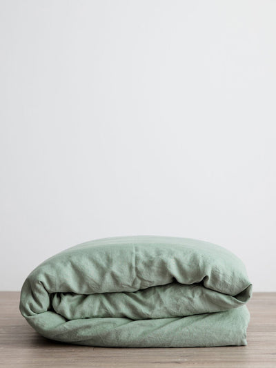 Cultiver Sage linen duvet cover at Collagerie
