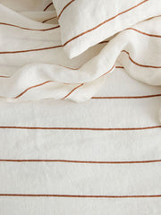 Cedar stripe linen sheet set with pillowcases