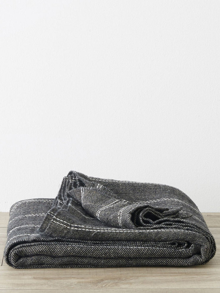 Grey linen bedcover