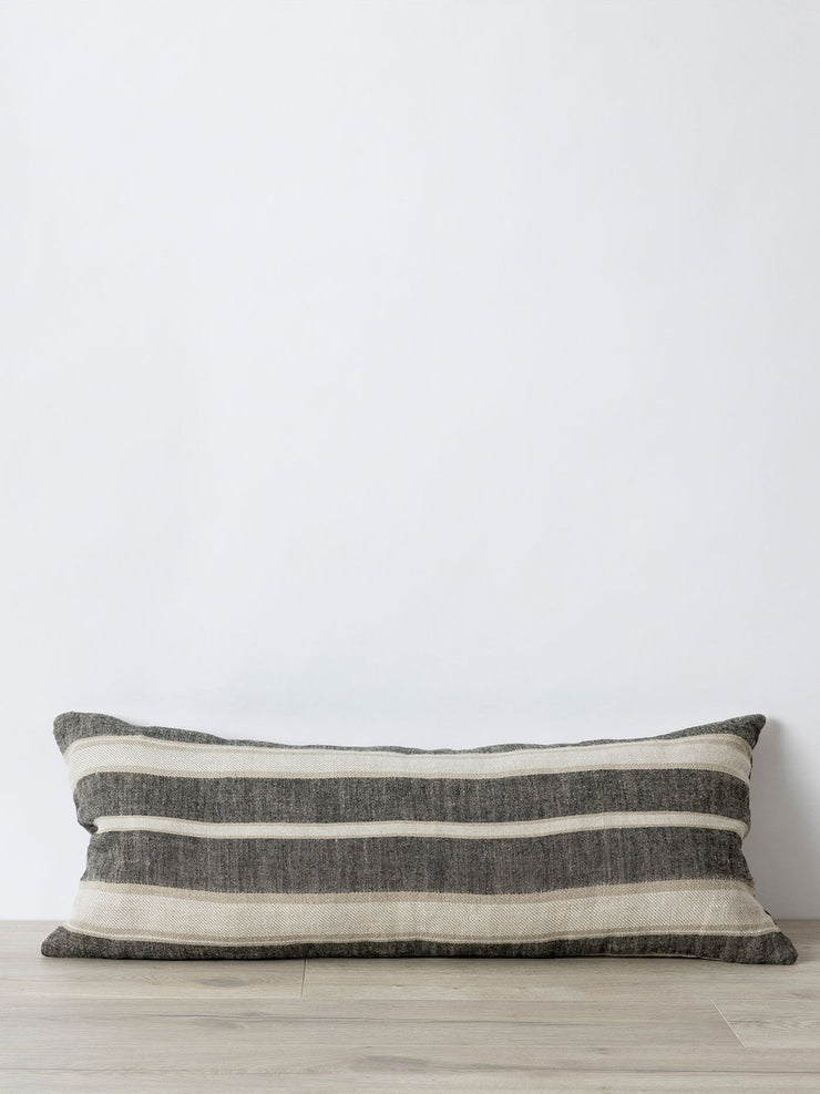 Grey and white Mira lumbar cushion cover - Enzo