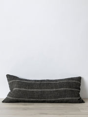 Grey and white stripes Mira Lumbar cushion cover - Rafa
