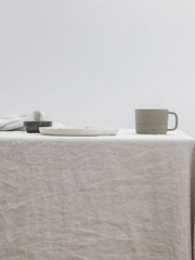 Smoke grey linen tablecloth