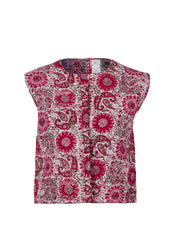 Reversible pink and red quilted gilet is sure to add a little boho-chic to any outfit. Perfect cotton gilet for the Summer. Colourful with floral details | Collagerie.com