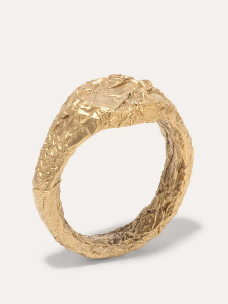 "Foil" gold vermeil ring - small