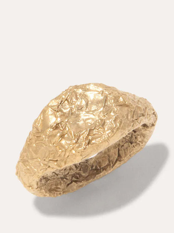 "Foil" gold vermeil ring - small