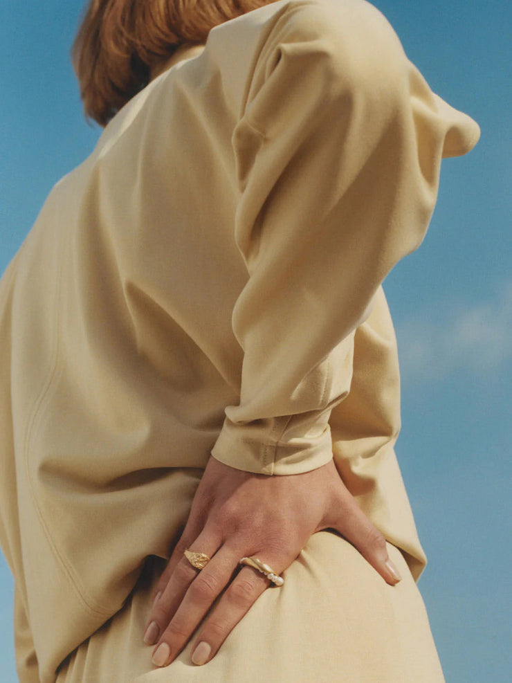 "Foil" gold vermeil ring - small