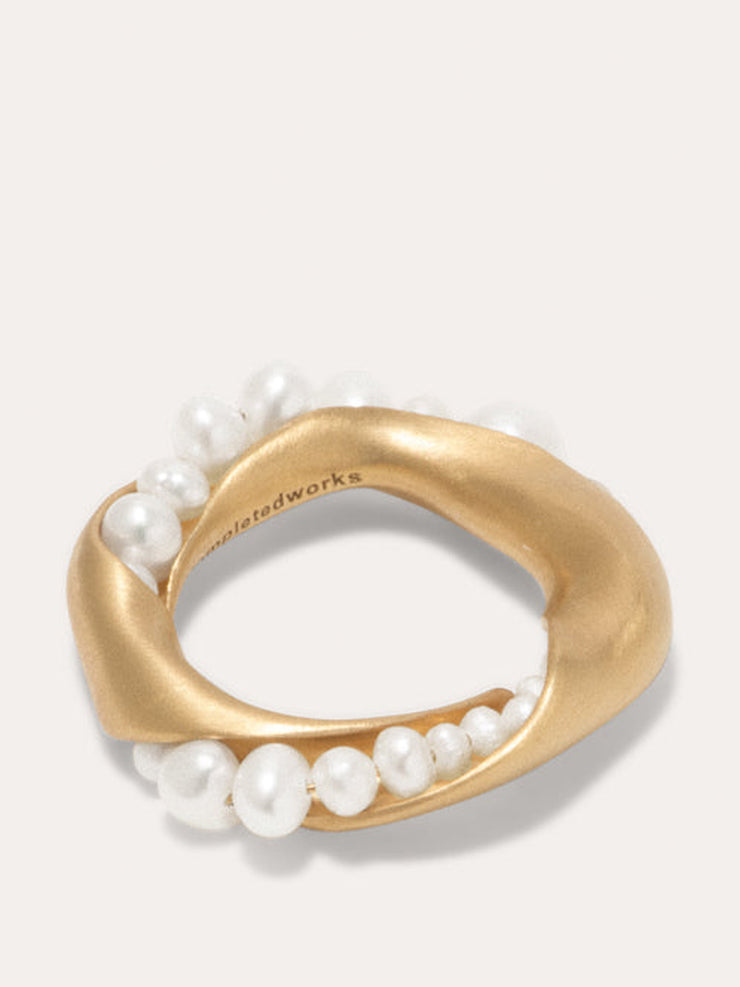 "Drippity Drip" freshwater pearl and gold vermeil ring