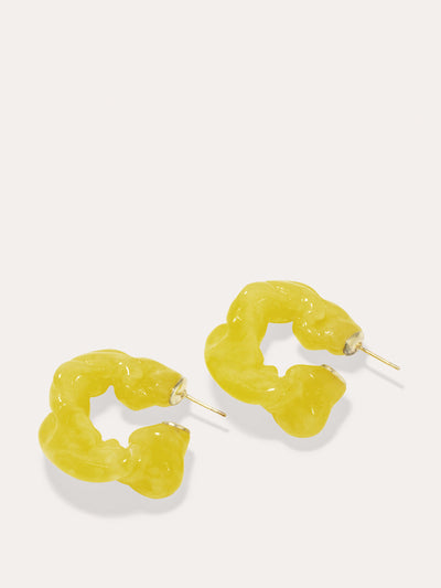 Completedworks Yellow resin and gold vermeil Ruffle earrings at Collagerie