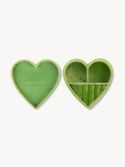 Roxanne First Lime green heart-shaped jewellery box at Collagerie