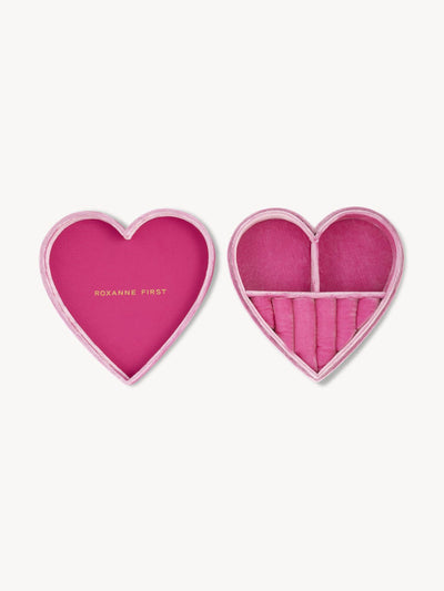 Roxanne First Bubblegum pink heart-shaped jewelley box at Collagerie