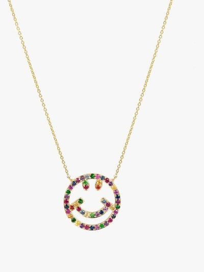 Roxanne First Rainbow sapphire 'Have A Nice Day' necklace at Collagerie