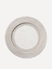 Rustic white rattan charger