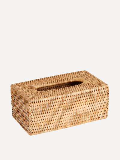 Rebecca Udall Large rectangular rattan tissue box cover at Collagerie