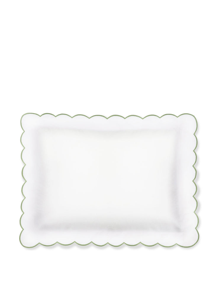 Annabelle green scalloped bed linen Interiors Rebecca Udall    - Collagerie