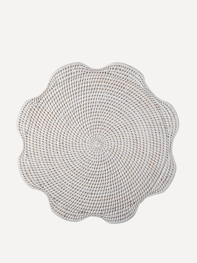 Rebecca Udall Scalloped rattan placemat in Brown at Collagerie