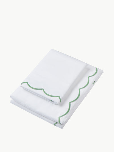 Rebecca Udall Annabelle green scalloped bed linen at Collagerie