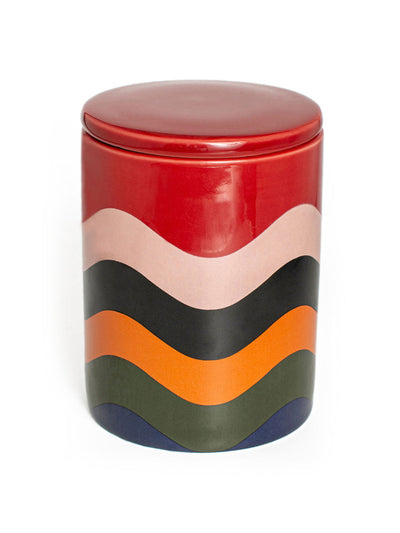 CasaCarta Multi coloured scallop candle at Collagerie