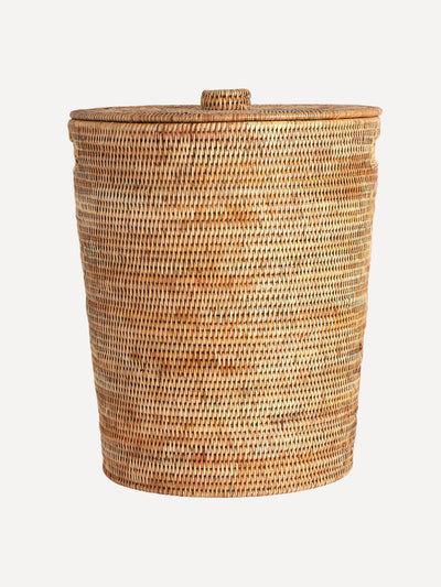 Rebecca Udall Natural round rattan laundry basket at Collagerie