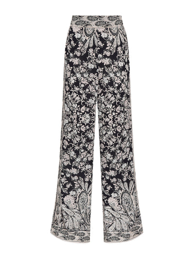 Evarae Black and white paisley Sandy trousers at Collagerie