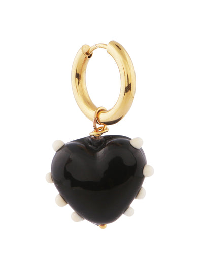 Sandralexandra Milagros Heart black and ivory earring at Collagerie