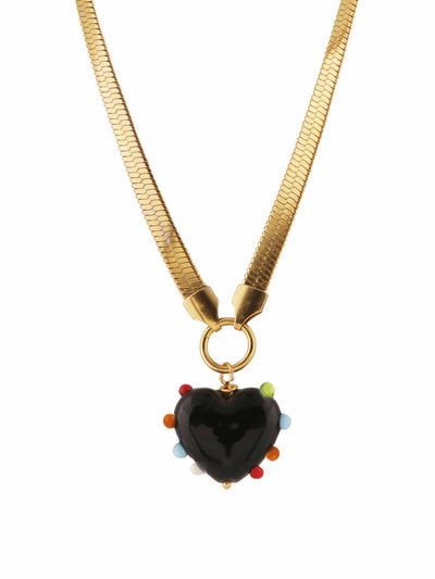 Sandralexandra Milagros heart & snake chain necklace at Collagerie