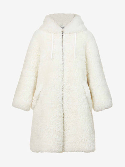 Loewe Hooded shearling coat at Collagerie