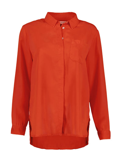 Baukjen Orange lillith shirt with tencel at Collagerie